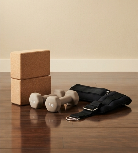 Blocos de yoga, Pesos leves (0,5–2 kg), Tornozeleiras (0,5–2 kg)